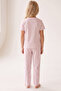 White Pink Patterned Cotton Ribbed Camisole Knitted Pajama Set 26120402 - 5