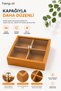 Wooden Look Decorative Organizer Box with 4 Compartments and Lid for Jewelry, Cosmetics, Cookies, Dry Fruits Organizer - 6
