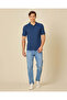 Men Blue Plain Polo Shirt - 2