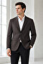 Bi̇han 4 Drop Cashmere Double Pocket Single Jacket-Brown