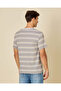 Men Grey Striped Crew Neck T-Shirt - 3