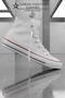 Unisex White Canvas High-Top High-Top Fabric Sneaker Shoes - 4