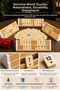 Large Size Wooden Okey Set for 4 People, Durable Thick Stone Game Set with Stone Bag - 3