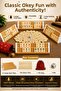 Large Size Wooden Okey Set for 4 People, Durable Thick Stone Game Set with Stone Bag - 6