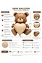 Heart Bear Brown Foil Balloon 68X68 cm Lover Themed Party Ornament Decoration Balloon - 2