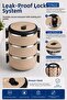 3-Tier Stainless Steel Food Container 1800 ml Leak-Proof Portable Lunch Box with Lid - 4