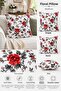 Botanika Series Ruby Floral Patterned Duck Fabric Decorative Throw Pillow Cover - 2