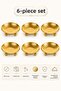 6-Piece Gold Stainless Steel Turkish Delight Bowl, Snack Bowl, Coffee Side Serving Plate, 8.5 cm