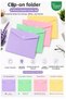 Snap File 4 Colors Pastel A4 1 Pack File Plastic Colorful Envelope File Snap File Homework Document Organizer