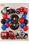 Police & Fire Truck Balloon Set 8 Years Old - 15 Piece Police & Fire Truck Birthday Set