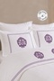 100% Cotton Embroidered Duvet Cover Set Double 6 Piece Sofia Cream Lilac