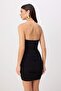 Siyah Kaçık Yaka Bodycone/Vücudu Saran Kısa / Mini Örme Elbise TPRSS26EL00216 - 4