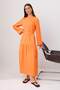 Orange Belted Linen Look Woven Dress Tctss25Eb00059 - 2
