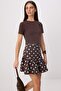 Brown Polka Dot Ruffle Skirt Twoss26Et00250 - 4
