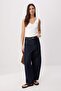 Ecru Fitted/V-Neck Thick Strap Sleeveless Corded Fabric Stretchy Knitted Undershirt Twoss26Al00079 - 2