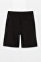 Black Regular Fit Knitted Shorts with Side Piping & Bermuda Tmnss26Sr00036 - 5