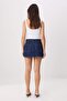 Koyu Mavi Az Esnek Mini Denim Şort Etek TWOSS26SR00052 - 4