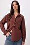 Kahverengi Loose Fit Pamuklu Dokuma Gömlek TWOAW20GO0107