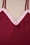 Burgundy-Pink Frilly Rope Strap Satin Shorts Woven Pajamas Set Thmss22Pt0274 - 5