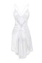 Ekru Yırtmaçlı Tül ve Dantel Detaylı Saten Kapsız Babydoll/Fantezi Gecelik THMAW26CY00003 - 6