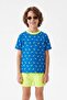 Navy Blue Printed Boys' Swim Shorts Top and Bottom Set Tkdss26Ds00001 - 2