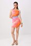 Pembe Soyut Desen Drapeli Bodycone/Vücudu Saran Kısa / Mini Örme Party Elbise TPRSS26EL00285