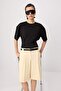 Black Soft/Soft Touch Fitted Crew Neck Low Sleeve Waist-Fitted Knitted T-Shirt Twoaw27Ts00002 - 6