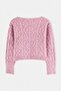 Pink Soft Textured Crew Neck Low Sleeve Super Crop Knitwear Sweater Twoaw27Kz00012 - 7