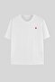 Ekru Kısa Kollu Nakışlı Tok %100 Pamuk Örme T-shirt TBBSS26BF00102 - 5