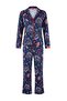 Navy Blue 100% Cotton Fun Printed Ribbed Knitted Pajamas Set Thmaw26Pt00201 - 5