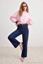 Koyu Mavi Orta Esnek Yüksek Bel Flare Jeans TWOAW27JE00044