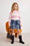 Pink Girls' Striped Crew Neck Knitwear Sweater Tkdaw27Kz00009 - 2