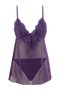 Purple Thin Straps Cut Out Detailed Tulle Babydoll/Fantasy Nightgown Thmaw27Ll00005 - 3