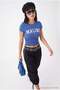 Indigo Fitted/Body-Fitting Printed Gipeli Knitted T-Shirt Twoss26Ts00382 - 4