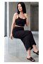 Women's Black Diver Fabric Pencil Skirt Maxi Length Long Slitless Plain Basic - 7