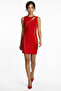 Front Bead Detail Low Cut Half Lined Short Dress - 3