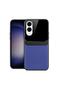 Samsung Galaxy S25 Edge Compatible Case Lens Leather Case Navy Blue