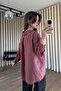 Dusty Rose Oversize Modal Fabric Shirt - 6