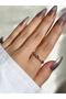 Women's Silver Color Stone Tiny Heart Ring