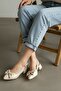 Fita Bowknot Beige (4 cm Heel) Pointed Toe Heeled Shoes - 2