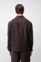 Dark Brown Lyocell Blend Wide Collar Men's Shirt - 4