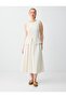 Beige Melange Slim Fit Crew Neck Sleeveless Cotton Pack Woven Blouse - 2