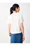 White Straight Cut Crew Neck Knitted T-Shirt - 5