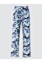 Navy Blue Regular Waist Regular Leg Patterned Woven Trousers - 6