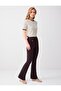 Bitter Brown Wide Leg High Waist Slim Fit Knitted Trousers - 3