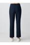 Navy Blue Normal Waist Normal Leg Woven Gabardine Trousers - 7
