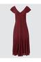 Copper V-Neck Short Sleeve Slim Fit Knitted Midi Dress - 6