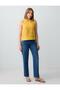 Mustard 100% Linen Round Neck Sleeveless Woven Blouse - 2
