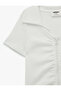 Cotton Zipper Detailed Short Sleeve Polo Collar T-Shirt - 5