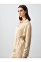 Mink Double Breasted Lapel Long Sleeve Satin Shirt - 3